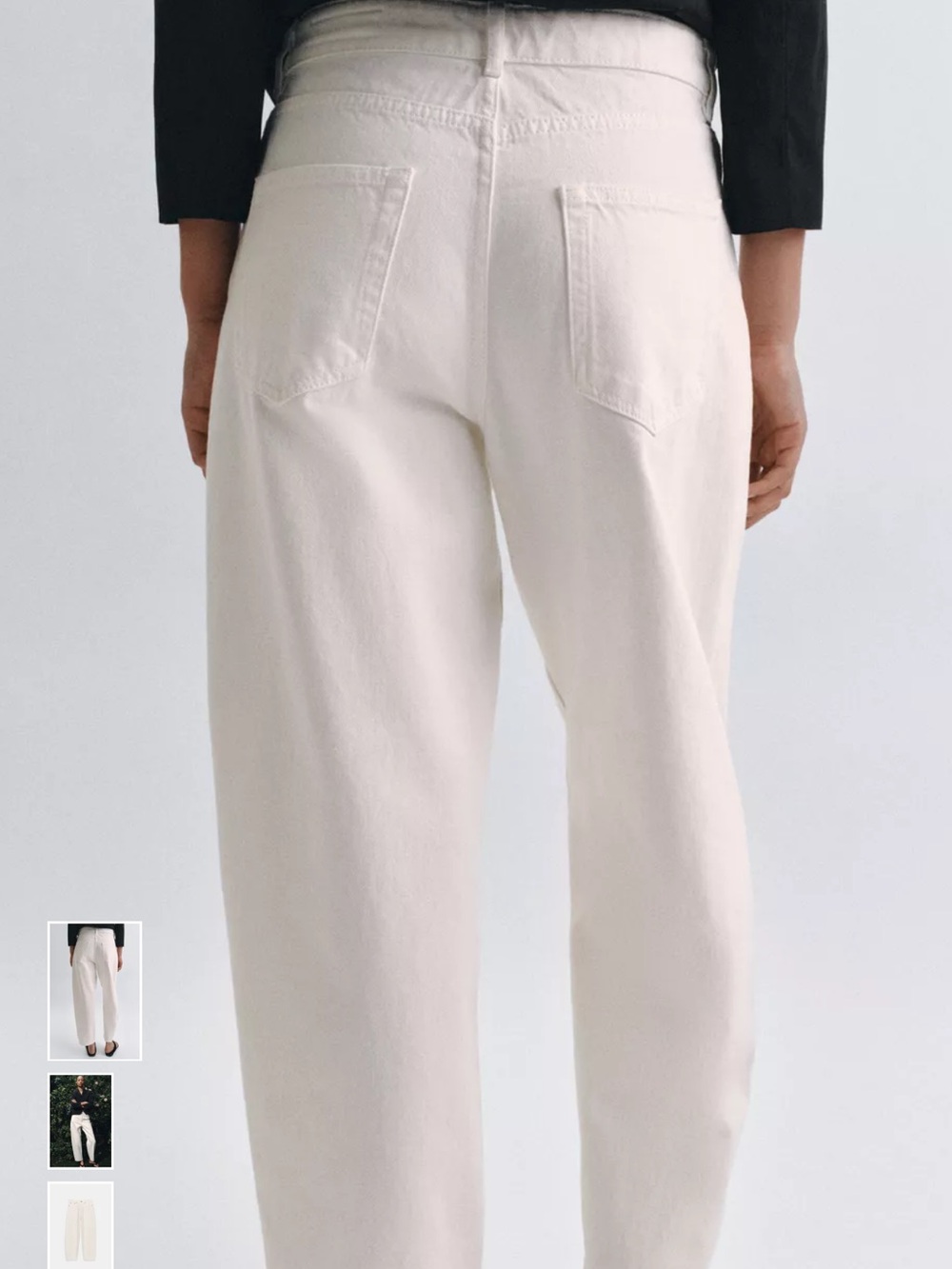 ZARA THE 80s COLLECTION High Rise Tapered Leg White Jeans size 8 - Picture 2 of 10